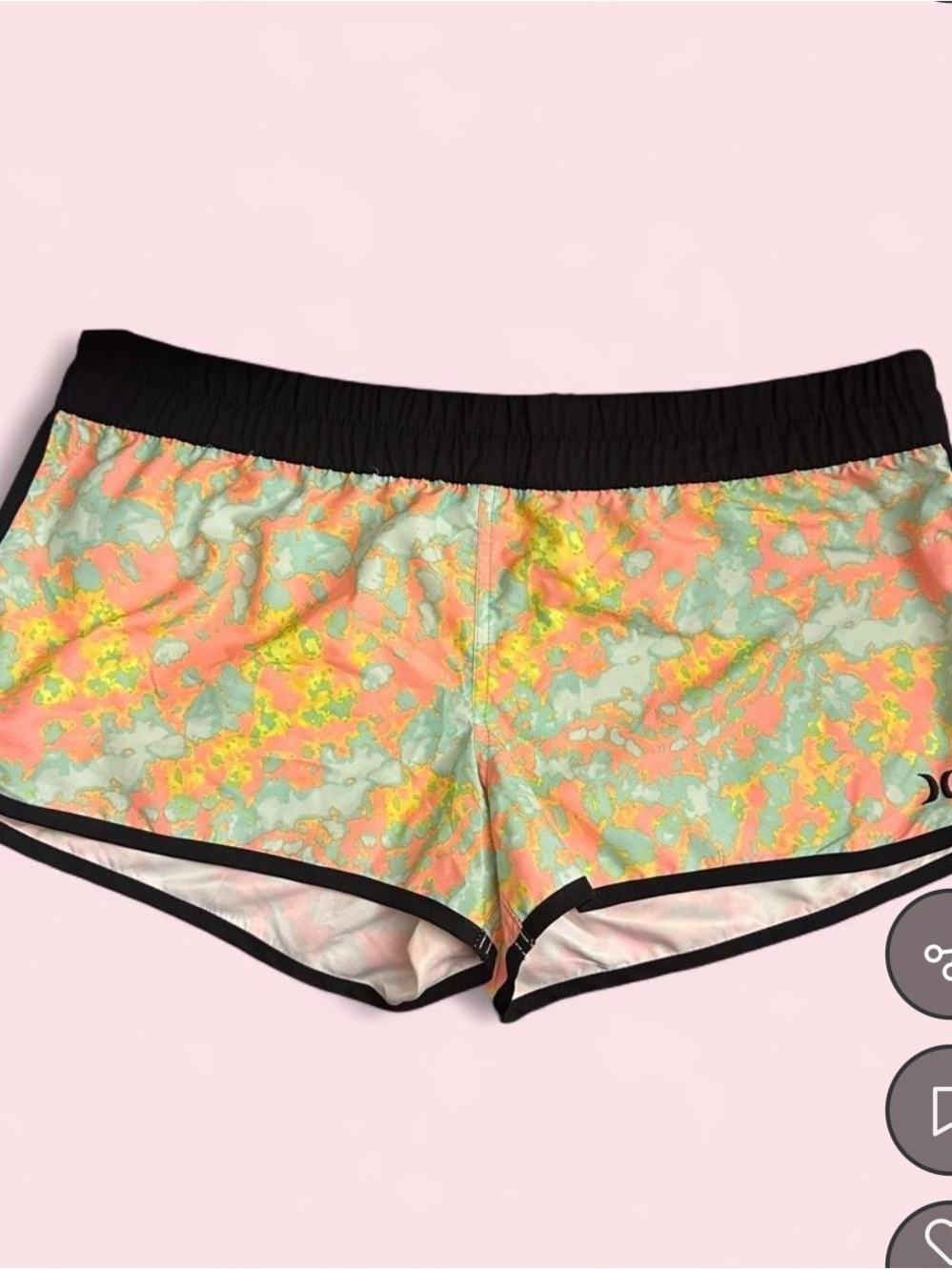 Hurley Coral, Mint & Yellow Swim Shorts with Black Trim